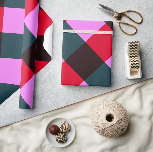 Papel de regalo de cuadros moderno (Artesanía)