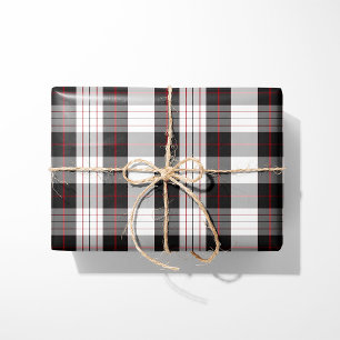 Papel de regalo de cuadros moderno en negro, blanc