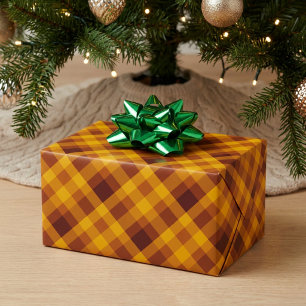 Papel de regalo de cuadros naranja calabaza lindo