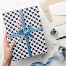 Papel de regalo de cuadros negros y blancos
