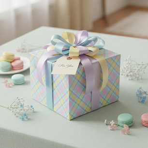 Papel de regalo de cuadros pastel