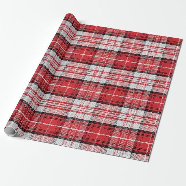 Papel de regalo de cuadros rojos (Desenrollado)