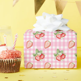 Papel de regalo de cuadros rosa fresa