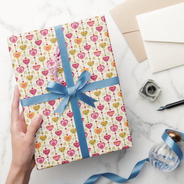 Papel de regalo de cuerdas del corazón (Regalar)