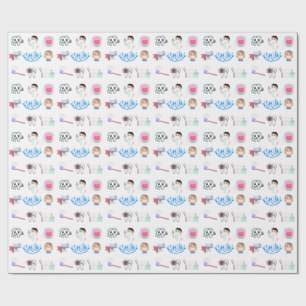 Papel de regalo de cuidado dental lindo 
