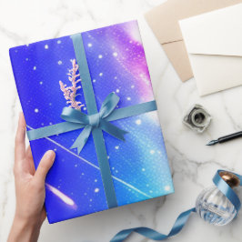Papel de regalo de cumpleaños Blue Celestial Wonde