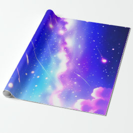 Papel de regalo de cumpleaños Blue Celestial Wonde