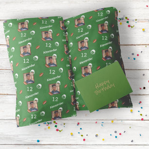 Papel de regalo de cumpleaños con foto de fútbol p