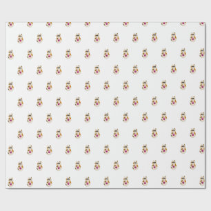 Papel de regalo de cumpleaños con gato y pastelito