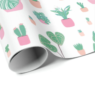 Papel de Regalo de Cumpleaños con Patrón de Maceta