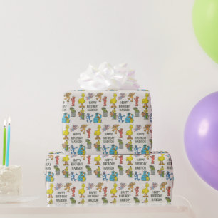 Papel de regalo de cumpleaños con personajes clási