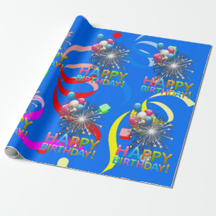 Papel de regalo de cumpleaños confeti