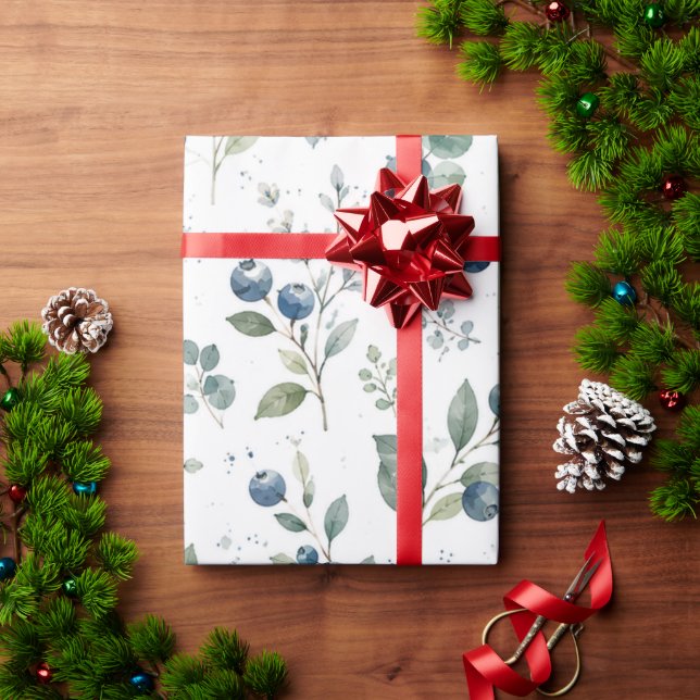 Papel de regalo de cumpleaños de arándanos minimal (Regalo de vacaciones)