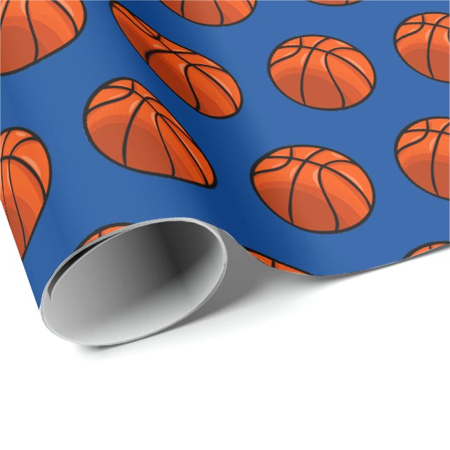 Papel de regalo de cumpleaños de baloncesto Tema d (Esquina del rollo)