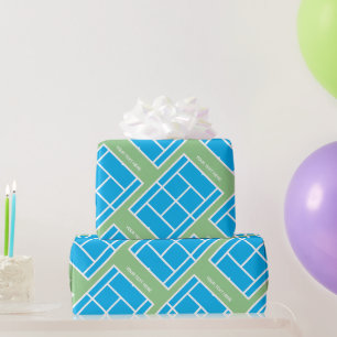 Papel de regalo de cumpleaños de cancha de tenis p