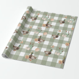 Papel de regalo de cumpleaños de caza de un pato a