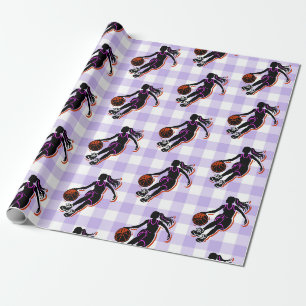 Papel de regalo de cumpleaños de chica de balonces