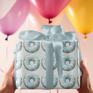 Papel de regalo de cumpleaños de donut   Fiesta du