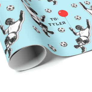 Papel de regalo de cumpleaños de fútbol
