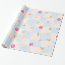 Papel de regalo de cumpleaños de pizza divertida y