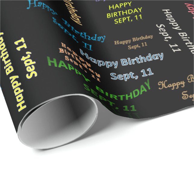 Papel de regalo de cumpleaños del 11 de septiembre (Esquina del rollo)