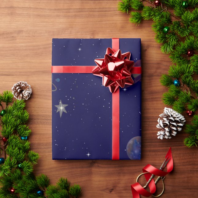 Papel de regalo de cumpleaños espacial | Papel de  (Regalo de vacaciones)