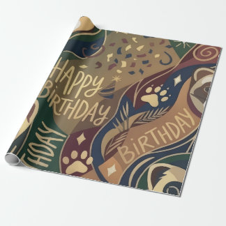 Papel de regalo de cumpleaños feliz Hurón