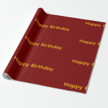 Papel de Regalo de Cumpleaños Feliz ( Rojo y Amari