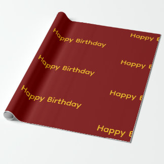 Papel de Regalo de Cumpleaños Feliz ( Rojo y Amari