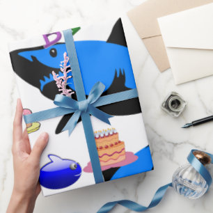 Papel de Regalo de Cumpleaños Feliz Tiburón