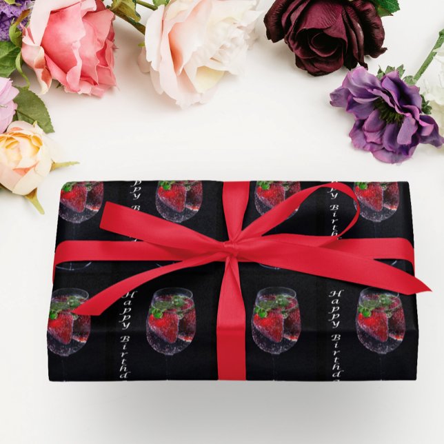 Papel de Regalo de Cumpleaños Fresas Rojas (Subido por el creador)