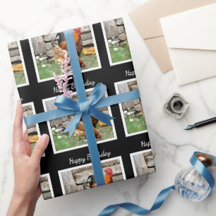 Papel de regalo de cumpleaños / Gallinas de granja