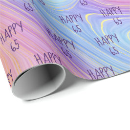 Papel de regalo de cumpleaños número 65 con remoli