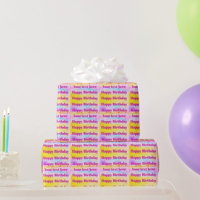 Papel de Regalo de Cumpleaños Personalizado (Regalos de fiesta)
