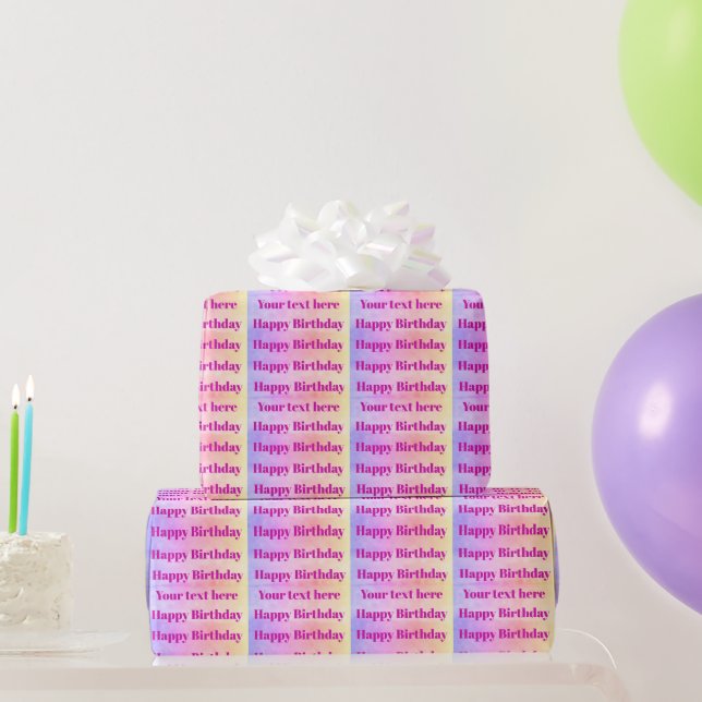 Papel de regalo de cumpleaños personalizado Feliz  (Regalos de fiesta)