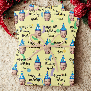 Papel de regalo de cumpleaños personalizado, Feliz