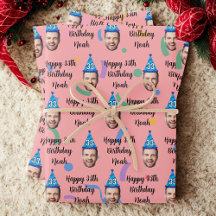 Papel de regalo de cumpleaños personalizado, rosa