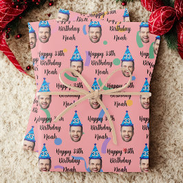 Papel de regalo de cumpleaños personalizado, rosa