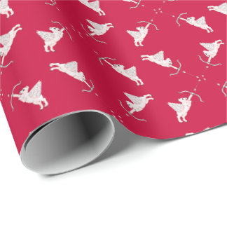 Papel de regalo de Cupidos de oso polar