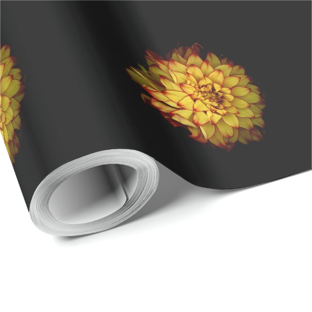Papel de regalo de Dalia Dorada (Esquina del rollo)