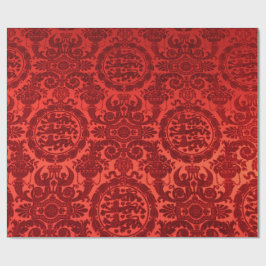 Papel de regalo de Damasco Noel Carmesí