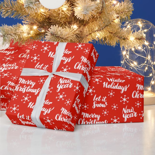 Papel de Regalo de Deseos Felices de Vacaciones (Vacaciones)