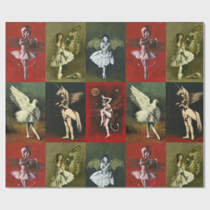 Papel de regalo de diablillos bailarines vintage