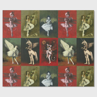 Papel de regalo de diablillos bailarines vintage