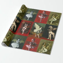 Papel de regalo de diablillos bailarines vintage