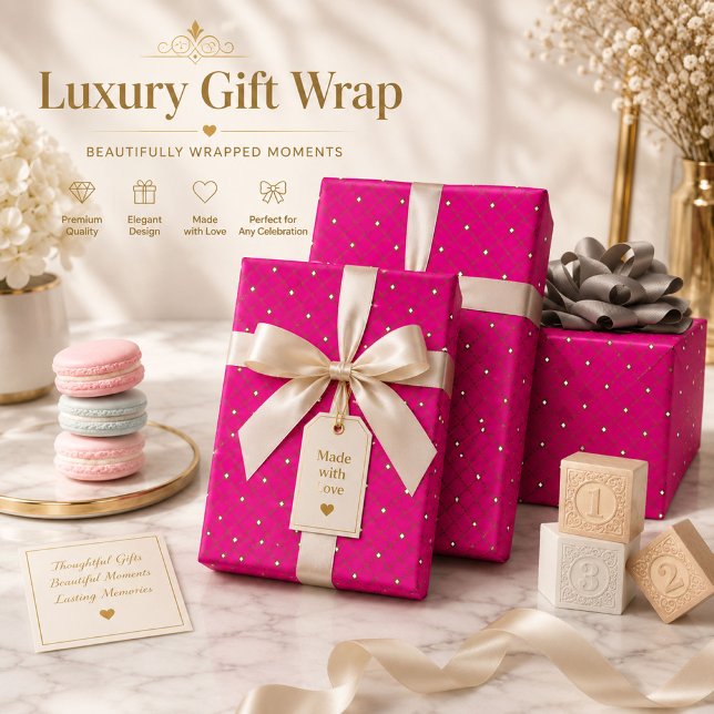 Papel de regalo de diamante rosa caliente (Subido por el creador)