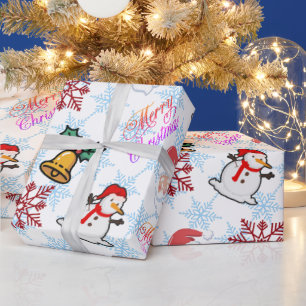 Papel de Regalo de Dibujos Animados de Navidad