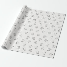 Papel de regalo de dientes sonrientes lindos - neg