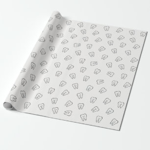 Papel de regalo de dientes sonrientes lindos - neg
