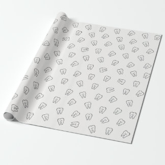 Papel de regalo de dientes sonrientes lindos - neg